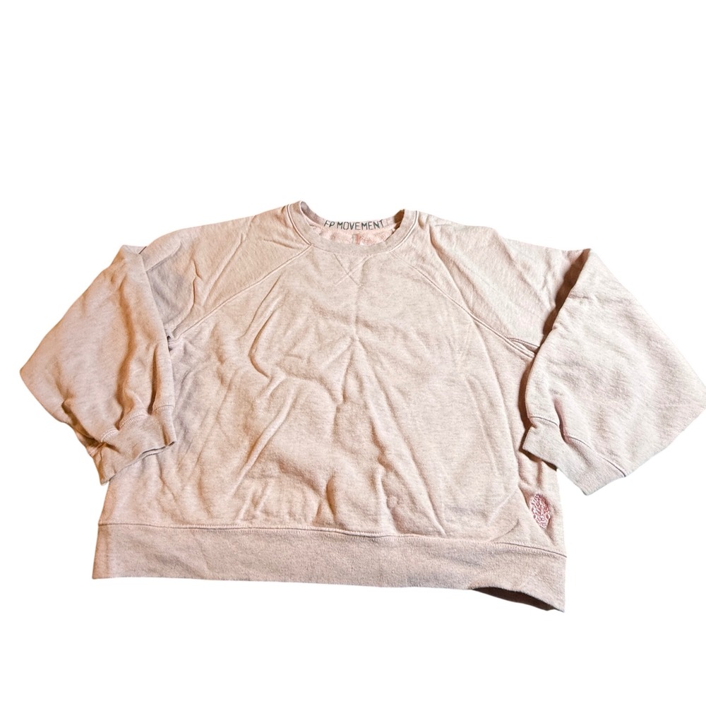 Free People Movement Sweatshirt Womens Medium Pink Oversized Raglan Pullover